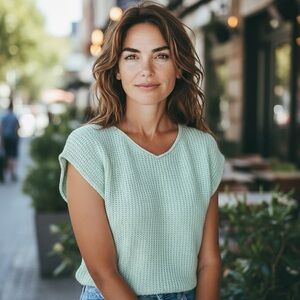 Light Green Spring Summer Sweater Large